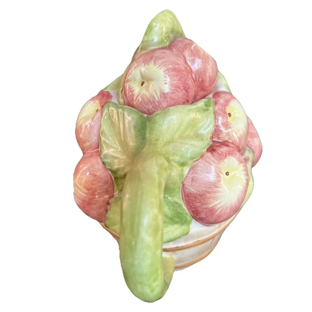 Italian Ceramic Apple Basket Teapot 6